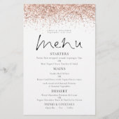Menu Mariage de script de Parties scintillant d'or (Devant)