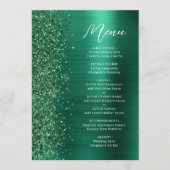 Menu Mariage de script de Parties scintillant Emerald G (Devant)