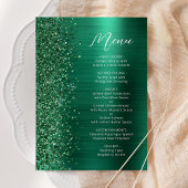 Menu Mariage de script de Parties scintillant Emerald G