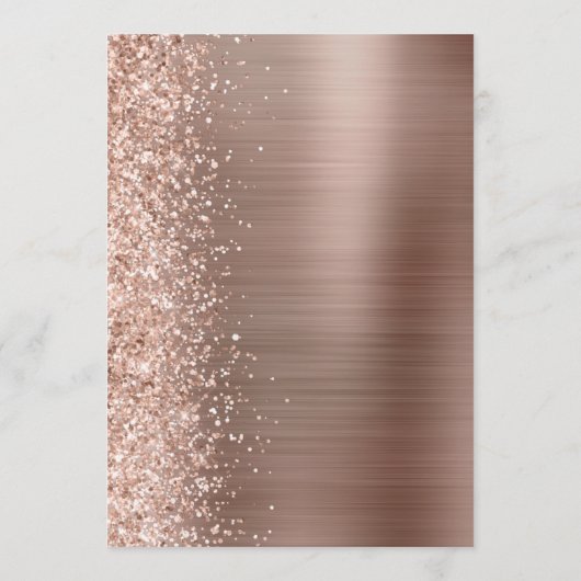 Menu Mariage de script de Parties scintillant rose Gold (Dos)