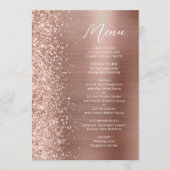Menu Mariage de script de Parties scintillant rose Gold (Devant)