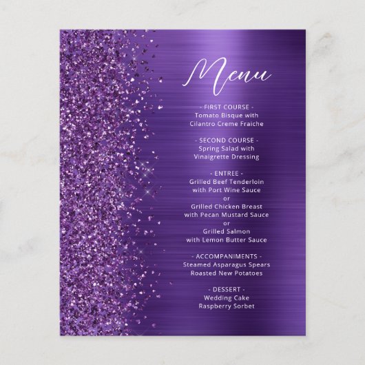 Menu Mariage de script de Parties scintillant viol (Devant)