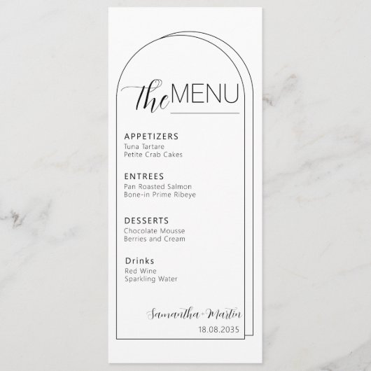 Menu Mariage de script de script de script de boho (Devant)