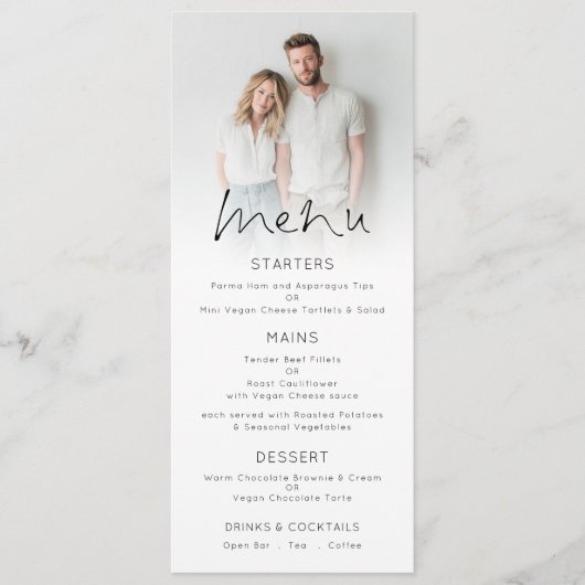 Menu Mariage de script de superposition de photo modern (Devant)