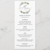 Menu Mariage de script d'eucalyptus aquarelle (Devant)