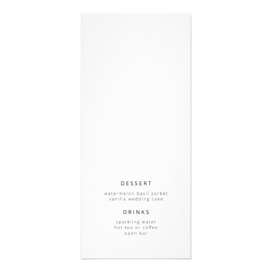 Menu Mariage de script élégant et moderne (Dos)