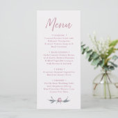 Menu Mariage de script élégant rose-Dusty (Debout devant)