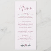 Menu Mariage de script élégant rose-Dusty (Devant)