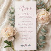 Menu Mariage de script élégant rose-Dusty