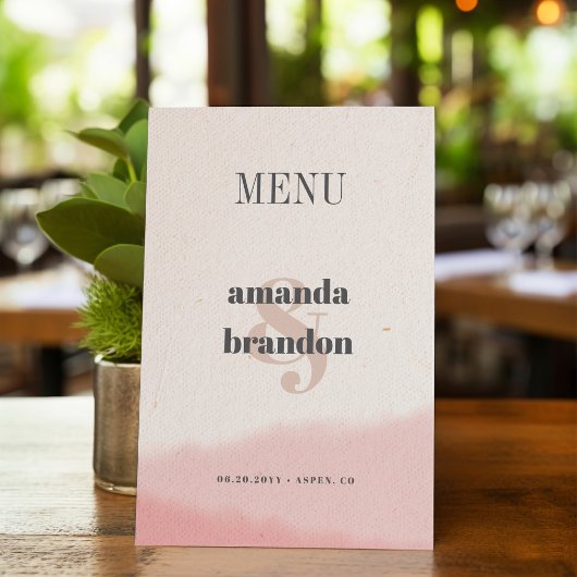 Menu Mariage de script en gras et en gras minimali