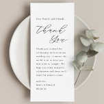 Menu Mariage de script manuel moderne Place Cadre Merci<br><div class="desc">Emplacement mariage personnalisé,  carte de remerciement avec design de script à la main moderne et note de remerciement personnalisée.</div>