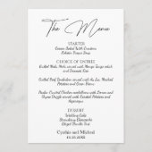 Menu Mariage de script manuscrit (Devant)