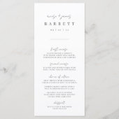 Menu Mariage de script manuscrit minimal moderne (Devant)
