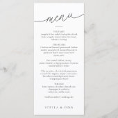 Menu Mariage de script minimaliste moderne (Devant)
