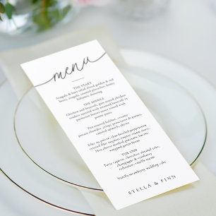 Menu Mariage de script minimaliste moderne