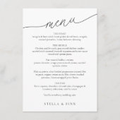 Menu Mariage de script minimaliste moderne (Devant)