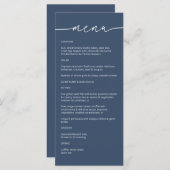 Menu Mariage de script minimaliste moderne (Devant / Derrière)
