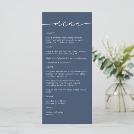 Menu Mariage de script minimaliste moderne (Debout devant)