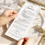 Menu Mariage de script moderne blanc<br><div class="desc">Présentant notre design de menu plat Mariage de script moderne blanc, où le minimalisme moderne rencontre l'art de la calligraphie. Cette esthétique soignée apporte un air de sophistication à votre journée spéciale - avec une touche de boho, charme décontracté. La combinaison d'une simple typographie avec une police de script élégante...</div>