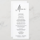 Menu Mariage de script moderne chic (Devant / Derrière)