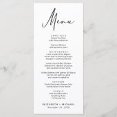 Menu Mariage de script moderne chic (Devant)