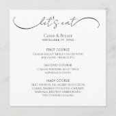 Menu Mariage de script moderne noir et blanc (Devant)