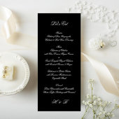 Menu Mariage de script officiel noir et blanc Premium