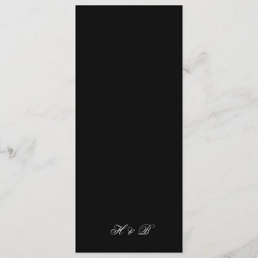 Menu Mariage de script officiel noir et blanc Premium (Dos)
