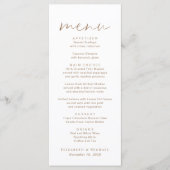 Menu Mariage de script or chic (Devant)