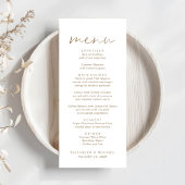 Menu Mariage de script or chic