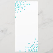 Menu Mariage de script romantique Confetti Turquoise (Dos)