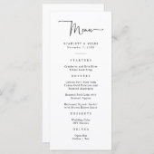 Menu Mariage de script simple (Devant / Derrière)