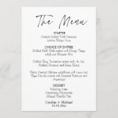 Menu Mariage de script simple (Devant)