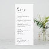 Menu Mariage de script simple (Debout devant)