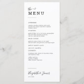 Menu Mariage de script simple (Devant)