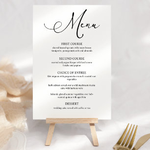 Menu Mariage de script simple Black Modern