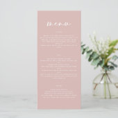 Menu Mariage de script simple et élégant rose vif (Debout devant)