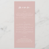 Menu Mariage de script simple et élégant rose vif (Devant)