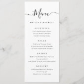 Menu Mariage de script simple et moderne (Devant)