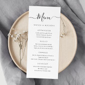 Menu Mariage de script simple et moderne