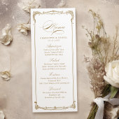 Menu Mariage de script Vintage Gold