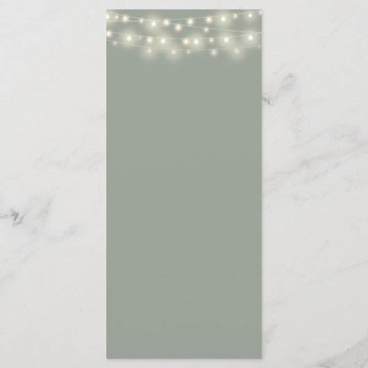 Menu Mariage de signature Sage Green String Lights (Dos)