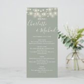 Menu Mariage de signature Sage Green String Lights (Debout devant)