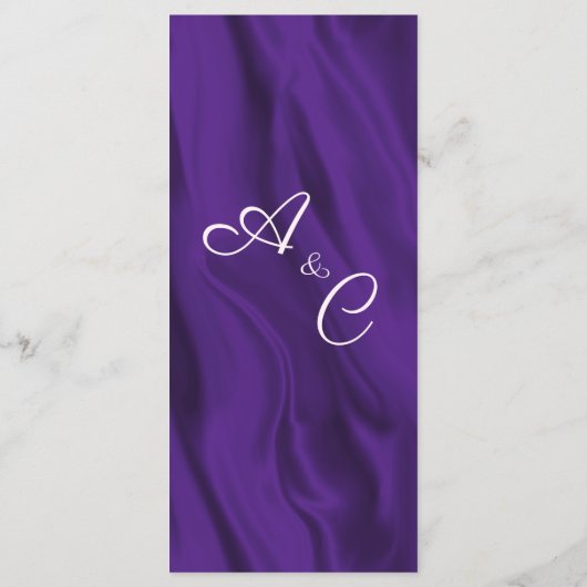 Menu Mariage de soie violette (Dos)