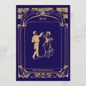 Menu Mariage de style Art nouveau vintage (Dos)