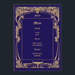 Menu Mariage de style Art nouveau vintage<br><div class="desc">Design classique vintage dessiné à la main de style Art nouveau. L'image du couple peut être facilement remplacée par votre propre photo ou image. Le texte peut facilement être personnalisé et les couleurs peuvent être customisées avec ce modèle.</div>