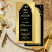 Menu Mariage de style Noir Chic Gold