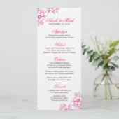 Menu Mariage de style Pink Letterpress (Debout devant)
