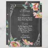 menu mariage de tableau de bord à fleurs (Devant / Derrière)