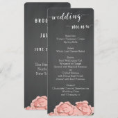 Menu Mariage de tableau de bord floral personnalis (Devant / Derrière)